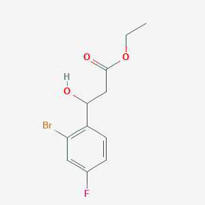 molecular formula C11H12BrFO3 B13673070 Ethyl 3-(2-bromo-4-fluorophenyl)-3-hydroxypropanoate 