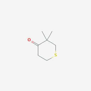 molecular formula C7H12OS B13673150 3,3-Dimethyldihydro-2H-thiopyran-4(3H)-one 