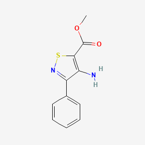 molecular formula C11H10N2O2S B1367358 甲基4-氨基-3-苯基异噻唑-5-羧酸酯 CAS No. 82424-58-6