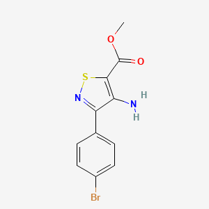 molecular formula C11H9BrN2O2S B1367359 Methyl 4-amino-3-(4-bromophenyl)isothiazole-5-carboxylate 