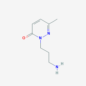 molecular formula C8H13N3O B1367375 2-(3-Aminopropyl)-6-methyl-2,3-dihydropyridazin-3-one 