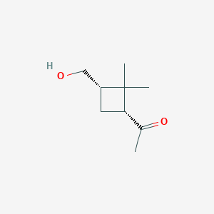 molecular formula C9H16O2 B136739 Ethanone,1-[(1R,3S)-3-(hydroxymethyl)-2,2-dimethylcyclobutyl]-(9ci) CAS No. 129940-75-6