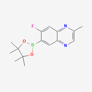 molecular formula C15H18BFN2O2 B13674302 7-Fluoro-2-methyl-6-(4,4,5,5-tetramethyl-1,3,2-dioxaborolan-2-yl)quinoxaline 