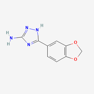 molecular formula C9H8N4O2 B13674308 5-Amino-3-(benzo[d][1,3]dioxol-5-yl)-1H-1,2,4-triazole 