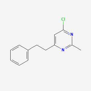 molecular formula C13H13ClN2 B1367447 4-Chloro-2-methyl-6-phenethylpyrimidine 