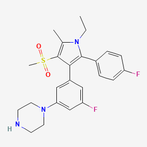 1-[3-[1-Ethyl-2-(4-fluorophenyl)-5-methyl-4-(methylsulfonyl)-3-pyrrolyl]-5-fluorophenyl]piperazine