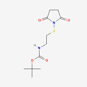 molecular formula C11H18N2O4S B13674503 1-[[2-(Boc-amino)ethyl]thio]pyrrolidine-2,5-dione 