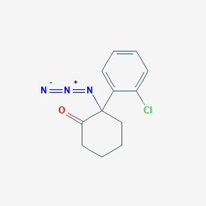 molecular formula C12H12ClN3O B13675361 (R)-2-Azido-2-(2-chlorophenyl)cyclohexanone 