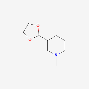 molecular formula C9H17NO2 B1367550 3-(1,3-二氧戊环-2-基)-1-甲基哌啶 CAS No. 99803-15-3