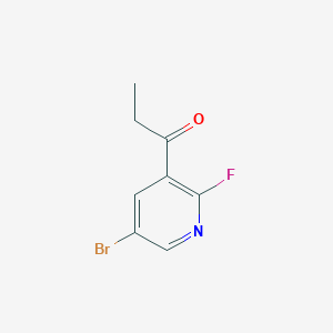 molecular formula C8H7BrFNO B13675599 1-(5-Bromo-2-fluoro-3-pyridyl)-1-propanone 