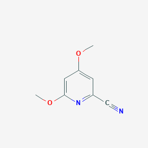 molecular formula C8H8N2O2 B13675718 4,6-Dimethoxypicolinonitrile 