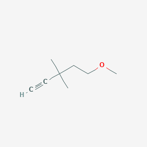 molecular formula C8H14O B1367572 5-Methoxy-3,3-dimethylpent-1-yne 