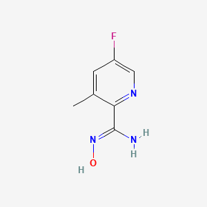 molecular formula C7H8FN3O B13675735 5-Fluoro-N-hydroxy-3-methylpicolinimidamide 