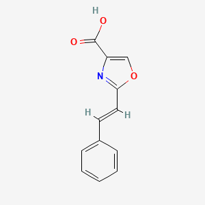 molecular formula C12H9NO3 B1367575 2-[(E)-2-phenylethenyl]-1,3-oxazole-4-carboxylic acid 