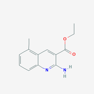 molecular formula C13H14N2O2 B13675762 Ethyl 2-amino-5-methylquinoline-3-carboxylate 