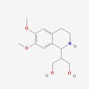 molecular formula C14H21NO4 B1367584 2-(6,7-Dimethoxy-1,2,3,4-tetrahydro-isoquinolin-1-yl)-propane-1,3-diol CAS No. 98661-42-8