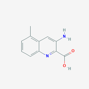 molecular formula C11H10N2O2 B13675909 3-Amino-5-methylquinoline-2-carboxylic acid 