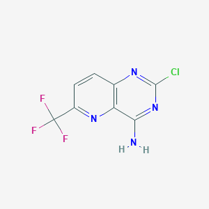 molecular formula C8H4ClF3N4 B13675920 2-Chloro-6-(trifluoromethyl)pyrido[3,2-d]pyrimidin-4-amine 