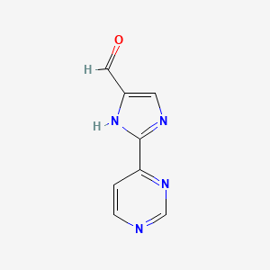 molecular formula C8H6N4O B13675937 2-(4-Pyrimidinyl)imidazole-5-carbaldehyde 