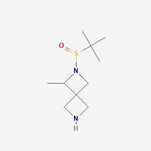 molecular formula C10H20N2OS B13675951 (R)-2-[(S)-tert-Butylsulfinyl]-1-methyl-2,6-diazaspiro[3.3]heptane 