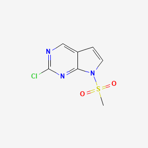 molecular formula C7H6ClN3O2S B13675997 2-Chloro-7-(methylsulfonyl)-7H-pyrrolo[2,3-d]pyrimidine 