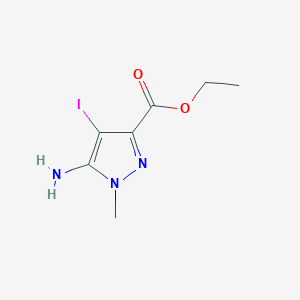 molecular formula C7H10IN3O2 B13676011 Ethyl 5-amino-4-iodo-1-methyl-1H-pyrazole-3-carboxylate 