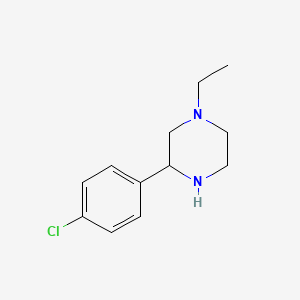 molecular formula C12H17ClN2 B1367605 3-(4-Chlorophenyl)-1-ethylpiperazine 