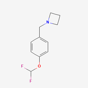 molecular formula C11H13F2NO B13676051 1-[4-(Difluoromethoxy)benzyl]azetidine 