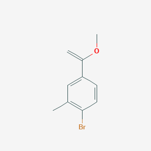 molecular formula C10H11BrO B13676059 1-Bromo-4-(1-methoxyvinyl)-2-methylbenzene 