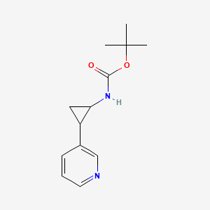 molecular formula C13H18N2O2 B13676067 N-Boc-2-(3-pyridyl)cyclopropanamine CAS No. 1024605-77-3