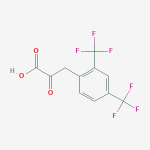 molecular formula C11H6F6O3 B13676096 3-[2,4-Bis(trifluoromethyl)phenyl]-2-oxopropanoic acid 