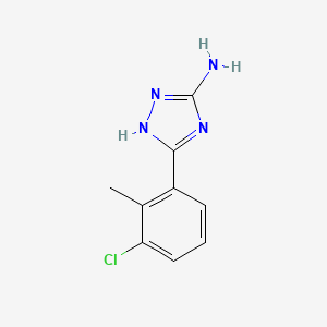 molecular formula C9H9ClN4 B13676107 5-Amino-3-(3-chloro-2-methylphenyl)-1H-1,2,4-triazole 