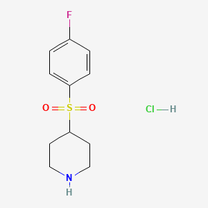 molecular formula C11H15ClFNO2S B1367617 4-((4-Fluorophenyl)sulfonyl)piperidine hydrochloride CAS No. 105283-71-4