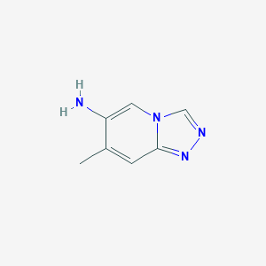 molecular formula C7H8N4 B13676231 7-Methyl-[1,2,4]triazolo[4,3-a]pyridin-6-amine 