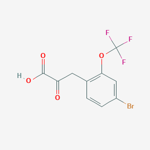 molecular formula C10H6BrF3O4 B13676248 3-[4-Bromo-2-(trifluoromethoxy)phenyl]-2-oxopropanoic acid 