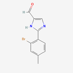 molecular formula C11H9BrN2O B13676270 2-(2-Bromo-4-methylphenyl)-1H-imidazole-5-carbaldehyde 