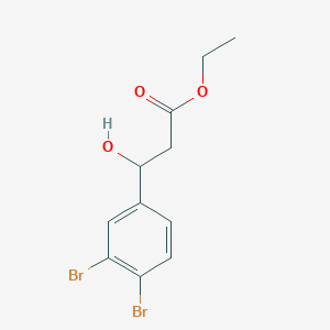 molecular formula C11H12Br2O3 B13676282 Ethyl 3-(3,4-dibromophenyl)-3-hydroxypropanoate 