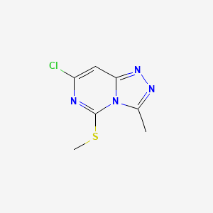 molecular formula C7H7ClN4S B13676314 7-Chloro-3-methyl-5-(methylthio)-[1,2,4]triazolo[4,3-c]pyrimidine 