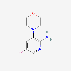 molecular formula C9H12FN3O B13676322 5-Fluoro-3-morpholinopyridin-2-amine 