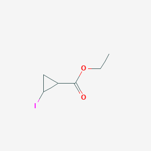 molecular formula C6H9IO2 B13676327 Cyclopropanecarboxylic acid, 2-iodo-, ethyl ester, (1S,2S)- 