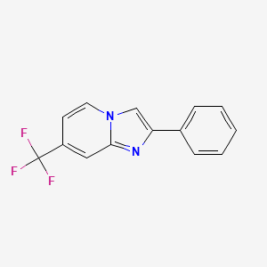 molecular formula C14H9F3N2 B13676354 2-Phenyl-7-(trifluoromethyl)imidazo[1,2-a]pyridine 