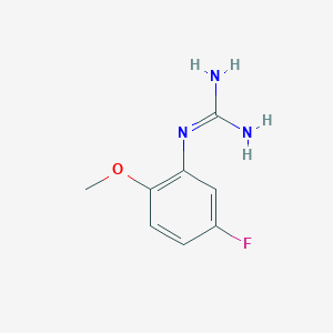 molecular formula C8H10FN3O B13677059 1-(5-Fluoro-2-methoxyphenyl)guanidine 