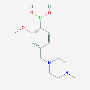 molecular formula C13H21BN2O3 B13677096 2-Methoxy-4-[(4-methyl-1-piperazinyl)methyl]phenylboronic Acid 