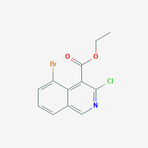 molecular formula C12H9BrClNO2 B13677108 Ethyl 5-bromo-3-chloroisoquinoline-4-carboxylate 