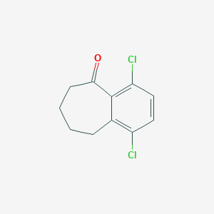 molecular formula C11H10Cl2O B13677120 1,4-dichloro-6,7,8,9-tetrahydro-5H-benzo[7]annulen-5-one 