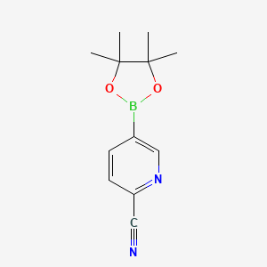 molecular formula C12H15BN2O2 B1367713 5-(4,4,5,5-四甲基-1,3,2-二氧杂硼烷-2-基)吡啶-3-腈 CAS No. 741709-63-7