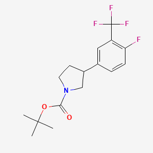 molecular formula C16H19F4NO2 B13677130 1-Boc-3-[4-fluoro-3-(trifluoromethyl)phenyl]pyrrolidine 