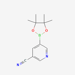 molecular formula C12H15BN2O2 B1367714 5-(4,4,5,5-四甲基-1,3,2-二氧杂硼环-2-基)烟腈 CAS No. 402718-29-0