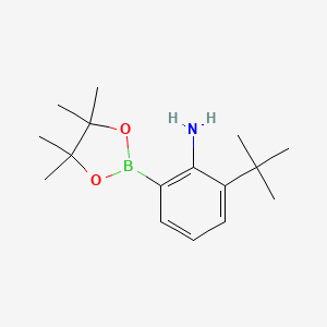 molecular formula C16H26BNO2 B13677169 2-Amino-3-(tert-butyl)phenylboronic Acid Pinacol Ester 