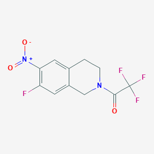 molecular formula C11H8F4N2O3 B13677227 7-Fluoro-6-nitro-2-(trifluoroacetyl)-1,2,3,4-tetrahydroisoquinoline CAS No. 912846-65-2